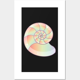 Rainbow Nautilus Shell Posters and Art